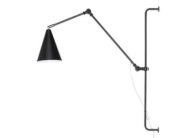 Applique murale Yukon Long en métal, noir, Ø 16 cm