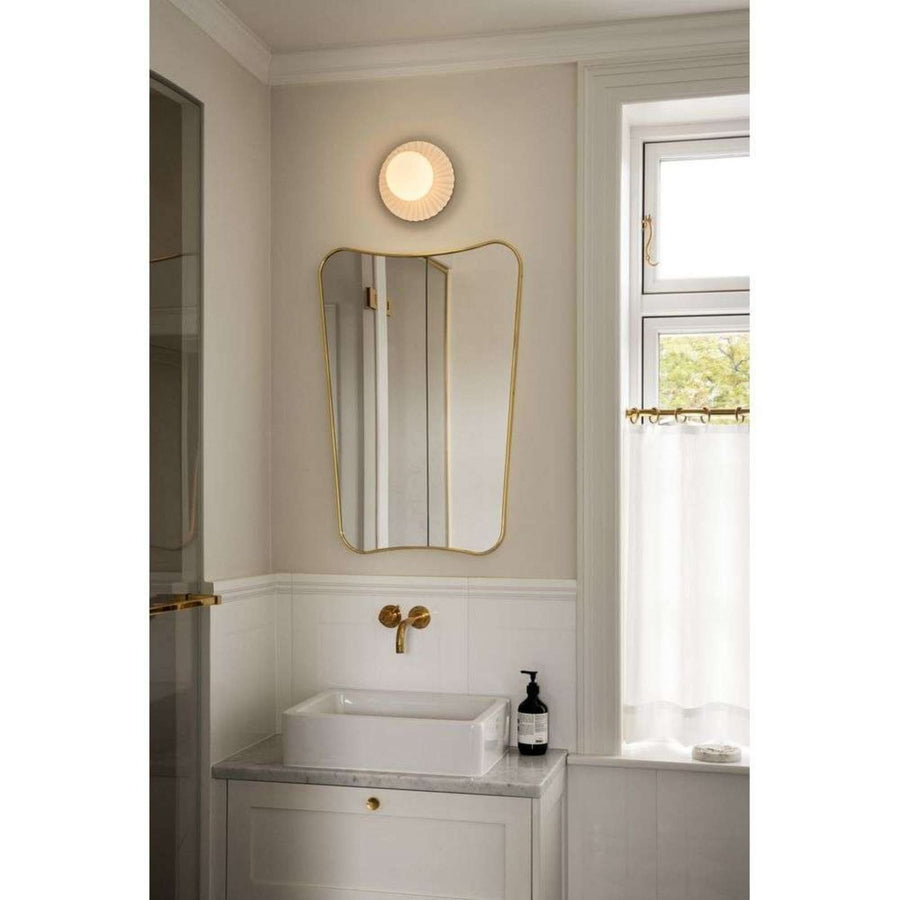 Applique murale Liila Muuse en verre, blanc, Ø 20 cm, IP44