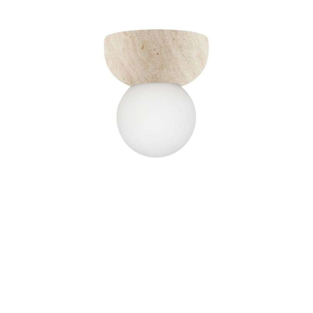 Applique murale Torrano en verre, beige et blanc, Ø 13 cm, IP44