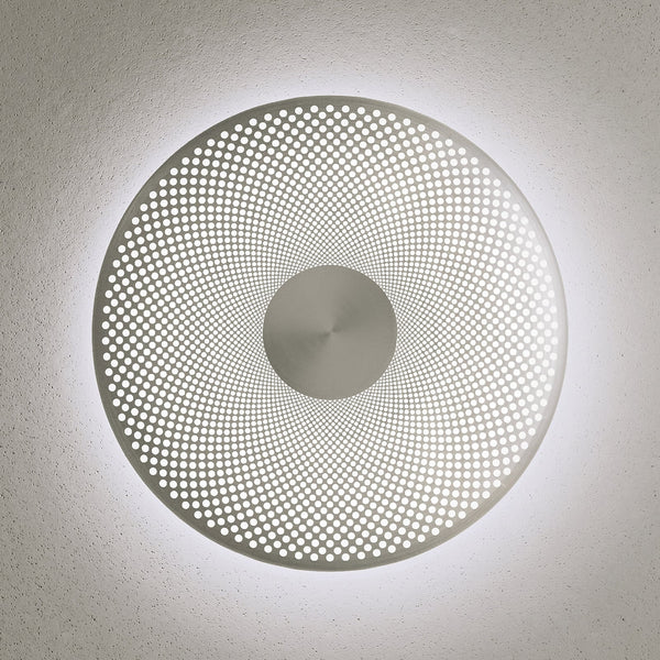 Applique murale LED Glint en acier, blanc mat, Ø 36 cm