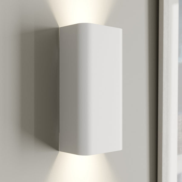 Applique murale Bergen en métal, blanc, 2 lumières, hauteur 23 cm