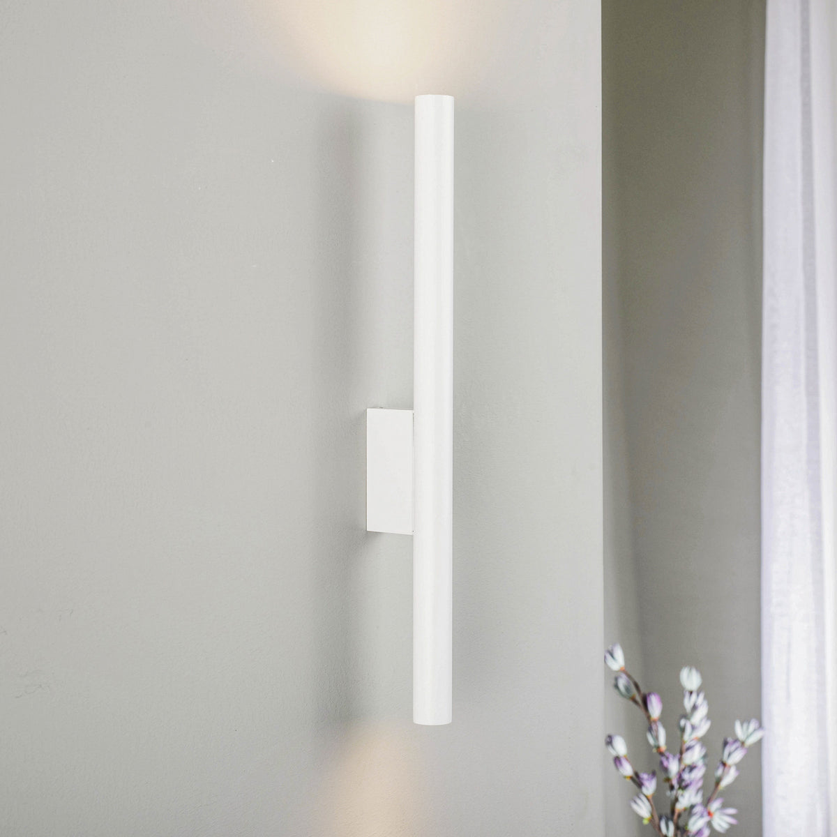 Applique murale Laser en acier, blanc, 2 lumières, Ø 2,5 cm