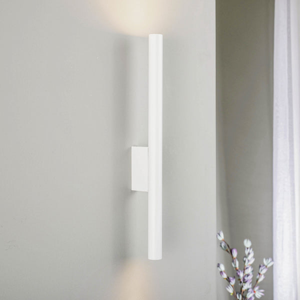 Applique murale Laser en acier, blanc, 2 lumières, Ø 2,5 cm