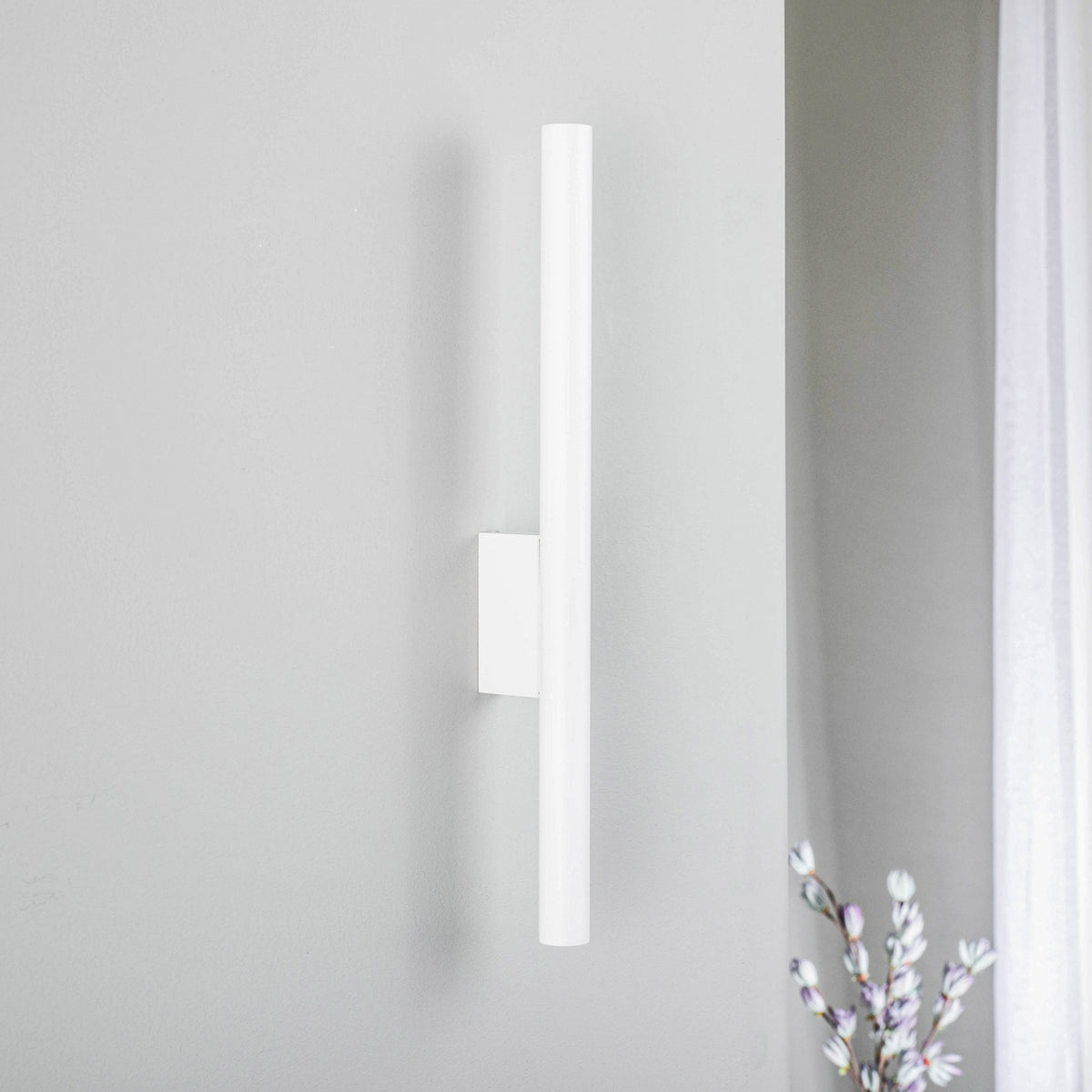 Applique murale Laser en acier, blanc, 2 lumières, Ø 2,5 cm