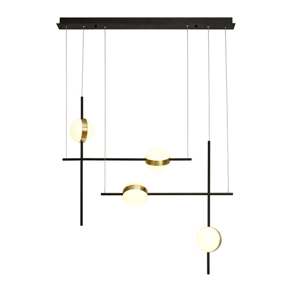 Suspension LED Cuba dorée et noire