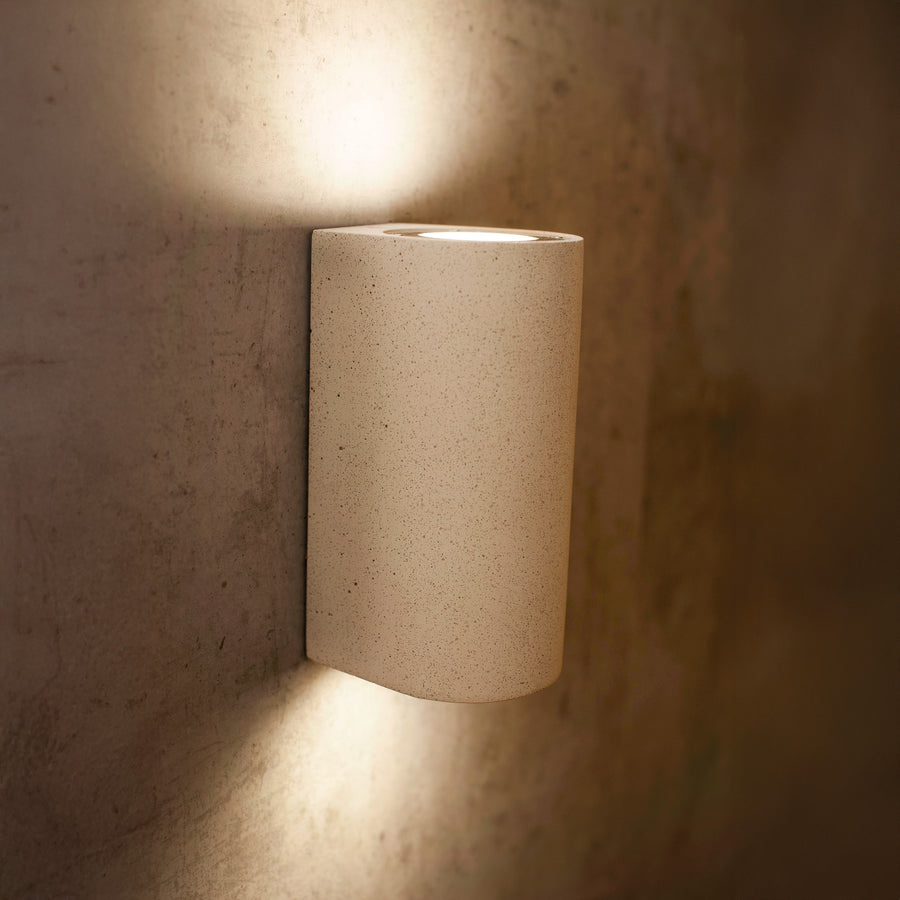 Applique extérieure Levi 2 lumières, béton, IP65, L 8,4 cm