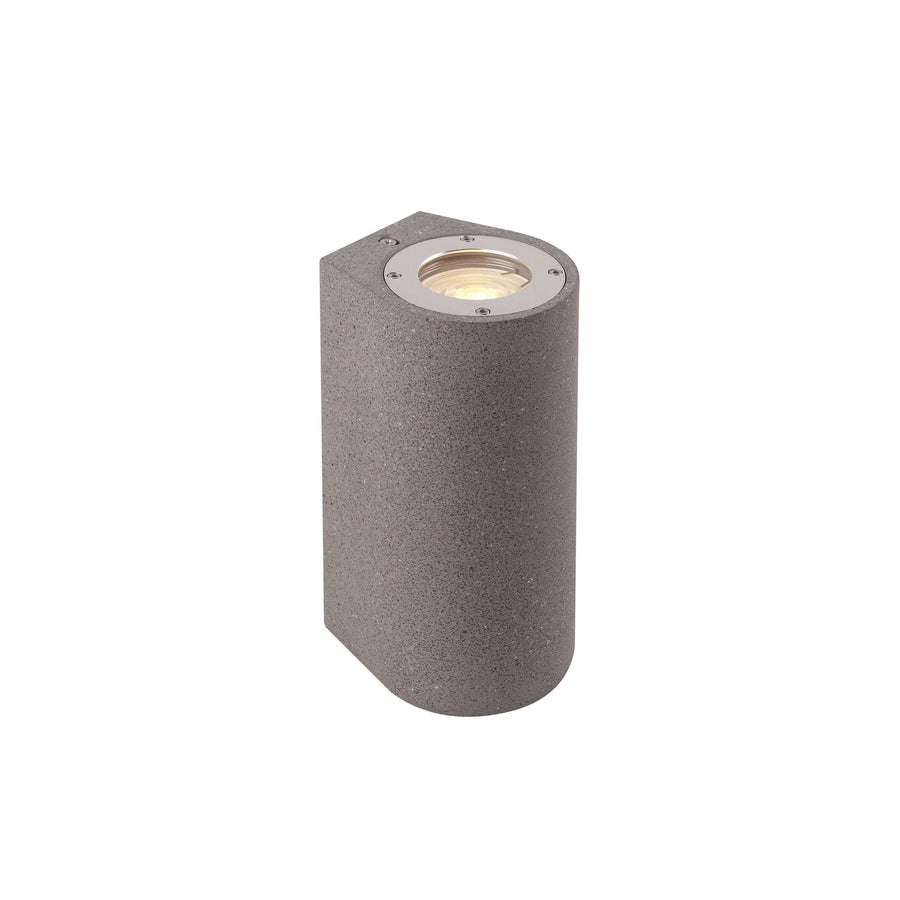 Applique extérieure Levi 2 lumières, béton, IP65, L 8,4 cm
