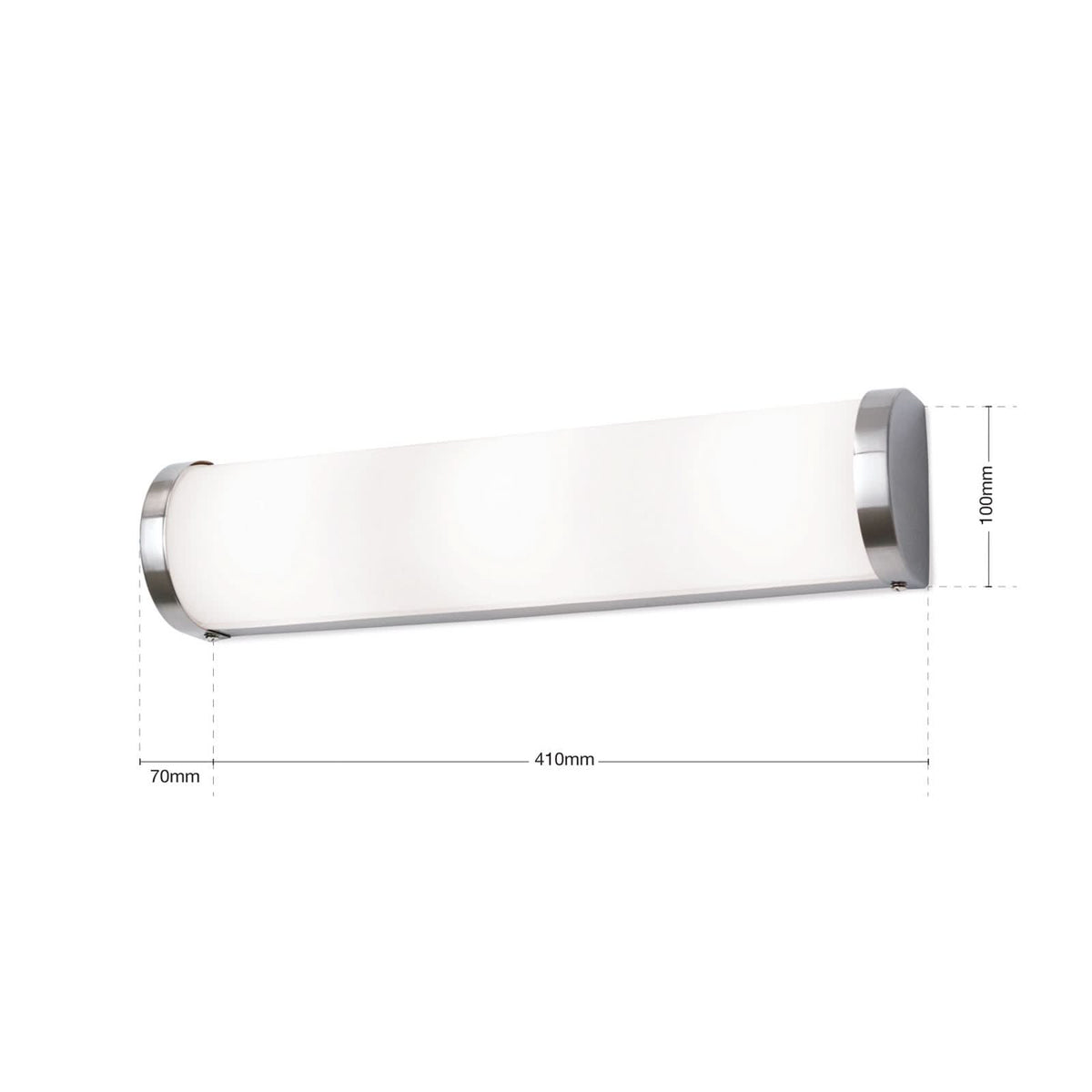 Applique murale Tea 41 en verre, nickel et blanc, 3 lumières, IP44