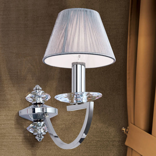 Applique murale Avala en laiton, nickel et chromé, hauteur 26 cm