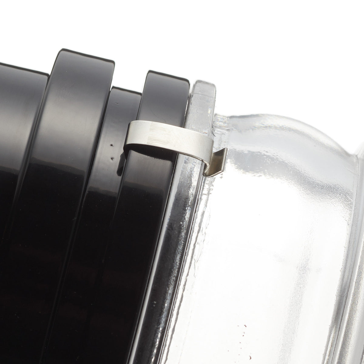 Applique murale Fresnel en verre, noir, Ø 10 cm, IP44