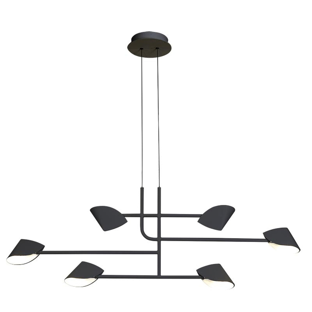 Suspension LED Capuccina linéaire noire