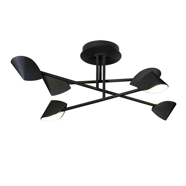 Semi-plafonnier LED Capuccina 6 lumières modèle moyen noir