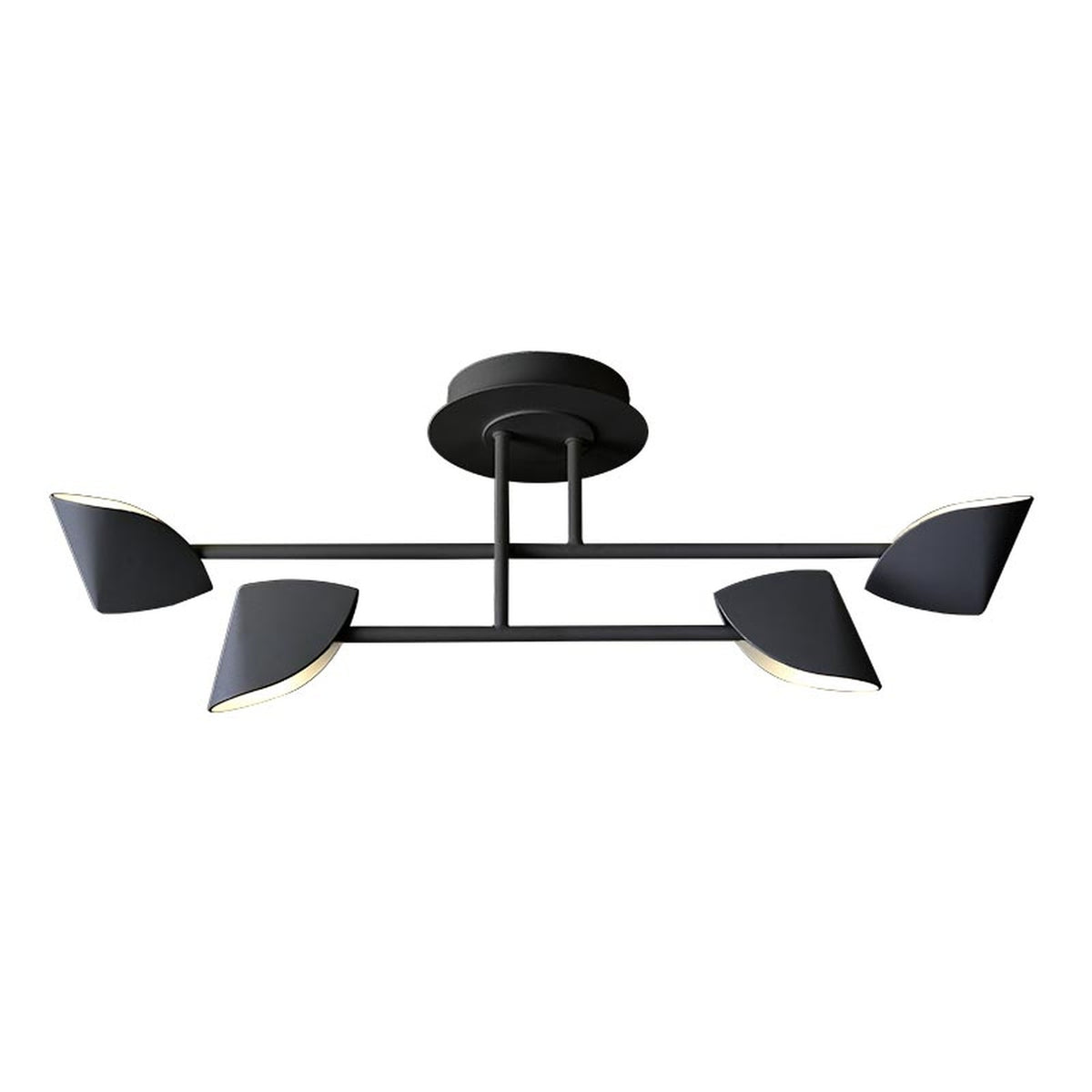 Semi-plafonnier LED Capuccina 4 lumières petit modèle noir