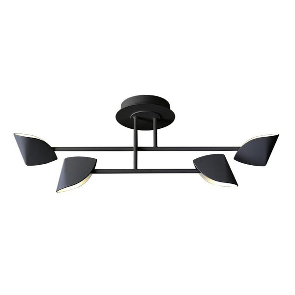 Semi-plafonnier LED Capuccina 4 lumières petit modèle noir