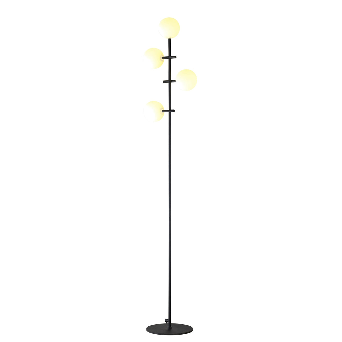Lampadaire Cellar 4 lumières noir, verre