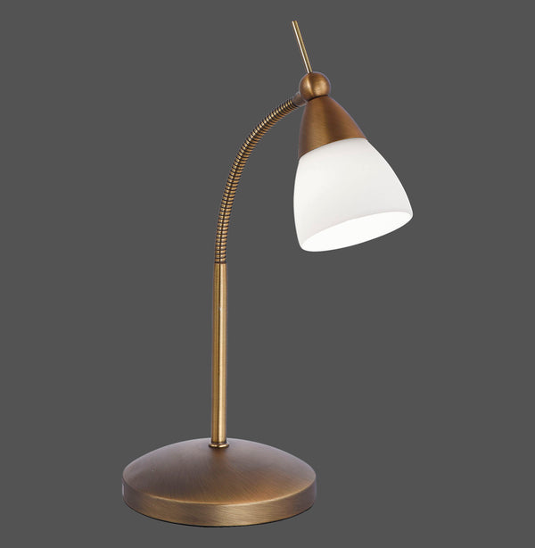 Lampe à poser Pino laiton vieilli, verre