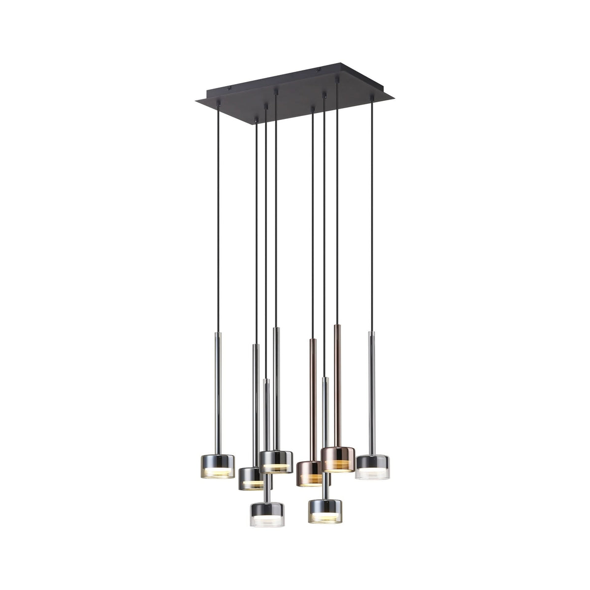 Suspension Tonic 8 lumières multicolore, verre