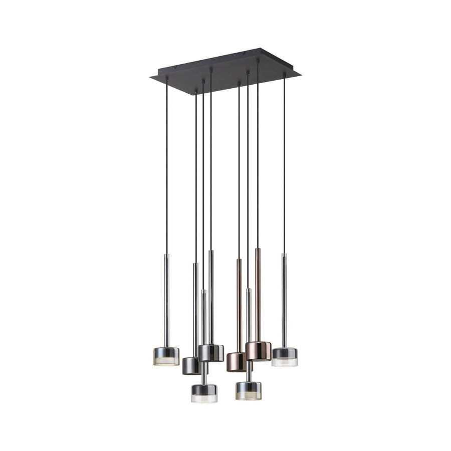 Suspension Tonic 8 lumières multicolore, verre