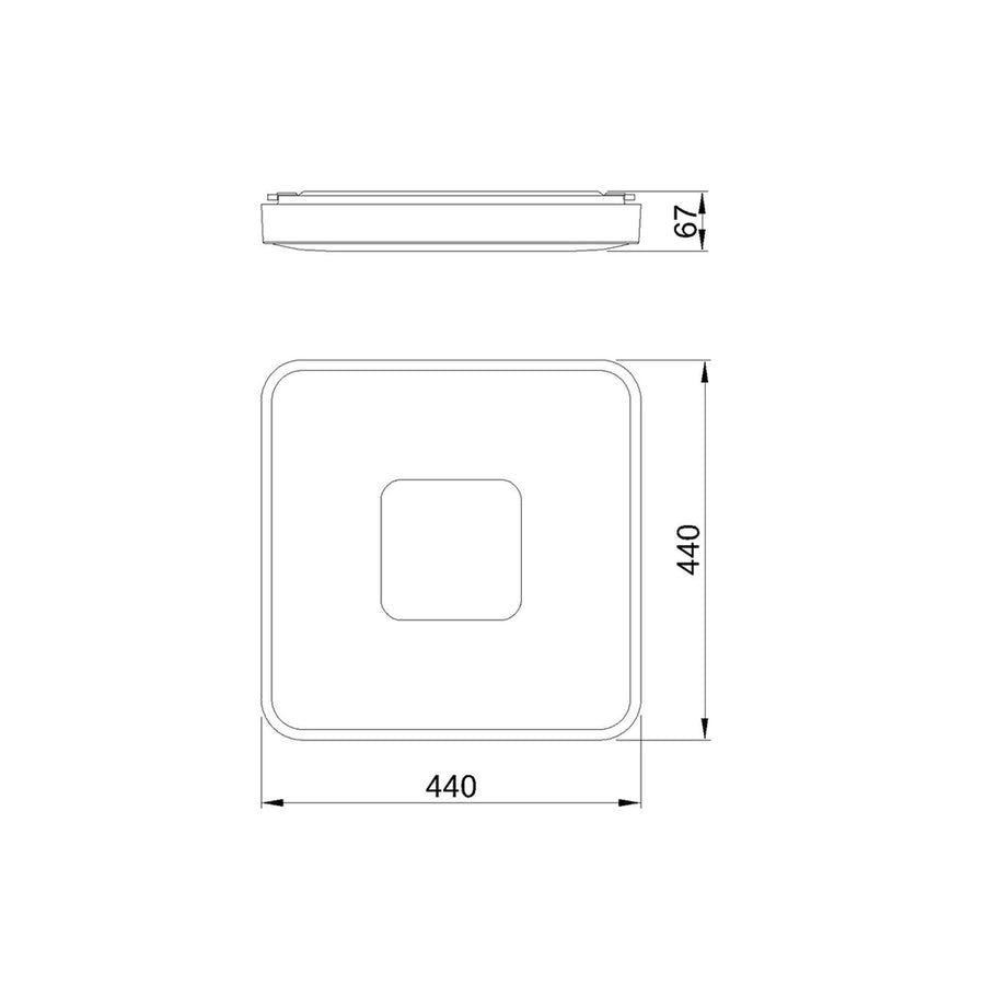 Plafonnier LED Coin avec télécommande, L 44 cm