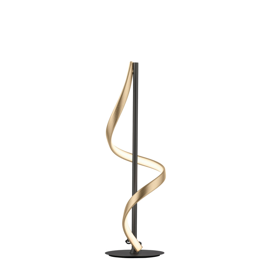 Lampe à poser Q-Swing anthracite et dorée