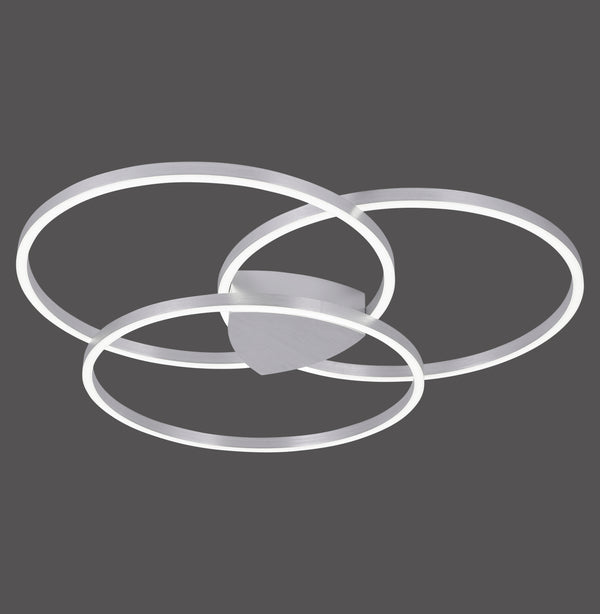 Plafonnier Q-Kate acier, L 93,1 cm
