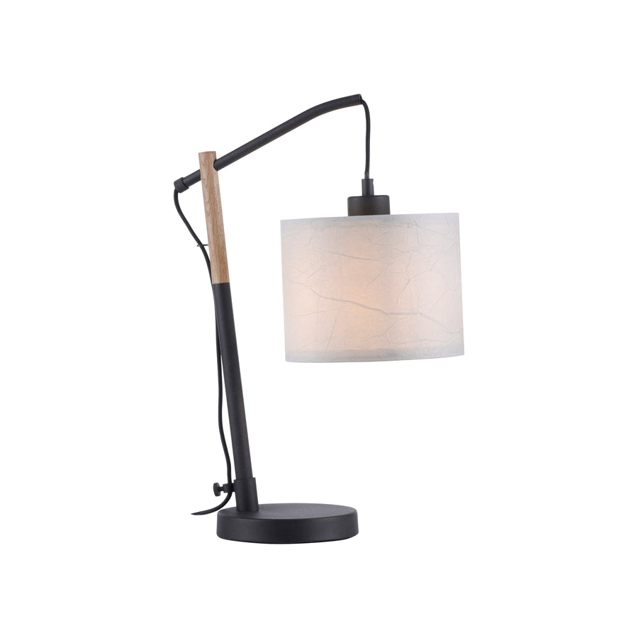 Lampe à poser Green Sofie noire et bois, papier