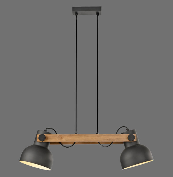 Suspension Cup 2.0 2 lumières noire et bois