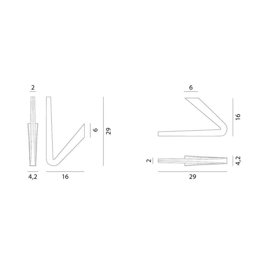 Applique murale LED Tick en aluminium, blanc, 10 lumières, hauteur 29 cm