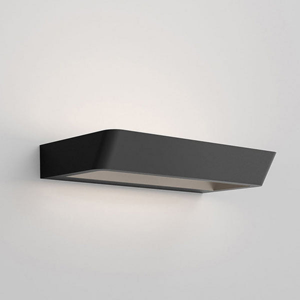 Applique murale LED Belvedere W2 en aluminium, noir mat, hauteur 4,5 cm, 2700 K