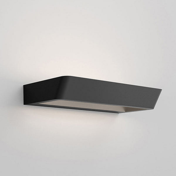 Applique murale LED Belvedere W2 en aluminium, noir mat, hauteur 4,5 cm, 3000 K