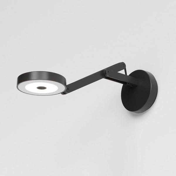 Applique murale LED String W0 DTW en tissu, noir, Ø 11 cm