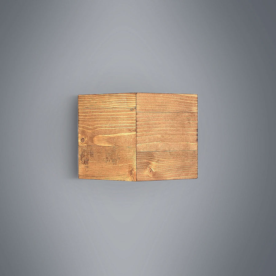 Applique murale LED Benicio en bois, nickel, hauteur 11 cm