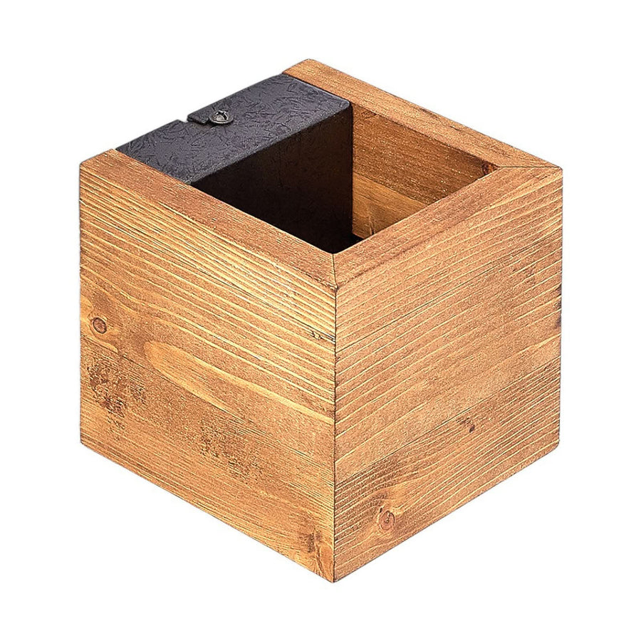 Applique murale LED Benicio en bois, nickel, hauteur 11 cm