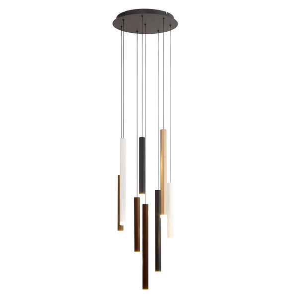 Suspension LED Cala blanche, noire et dorée, Ø 40 cm