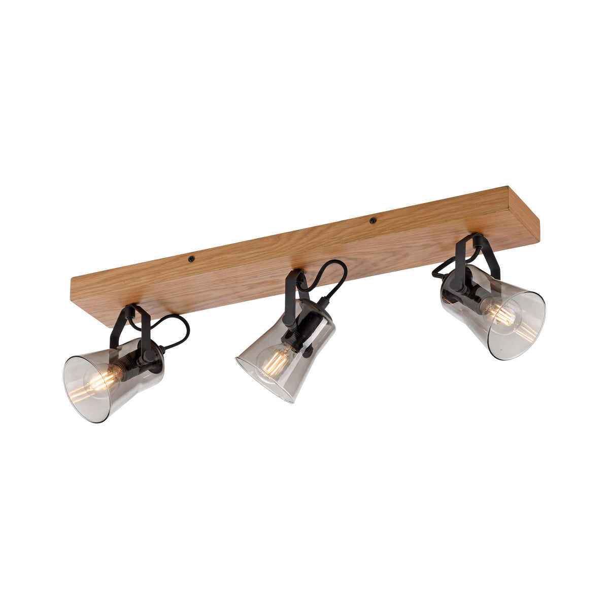 Plafonnier Green Langström 3 lumières noir et bois