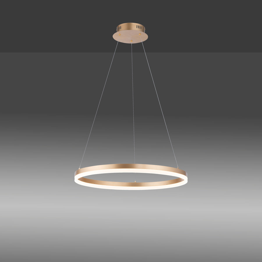Vue de face du luminaire allumé sur dégradé gris anthracite