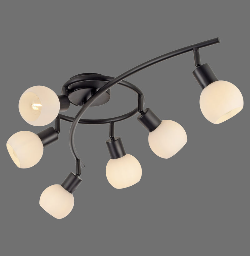 Plafonnier Loki 6 lumières noir