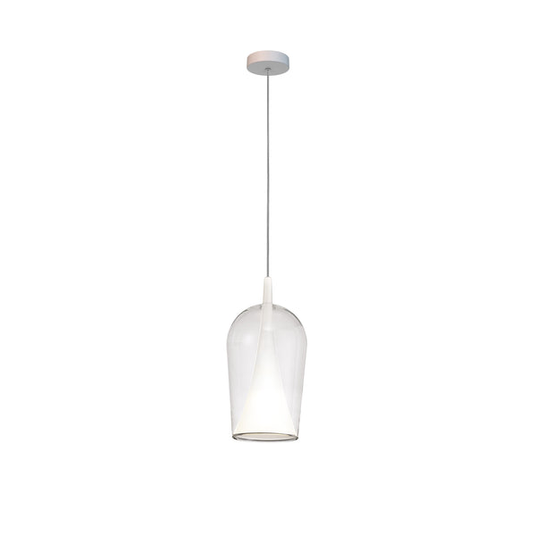 Suspension Elsa blanche, verre