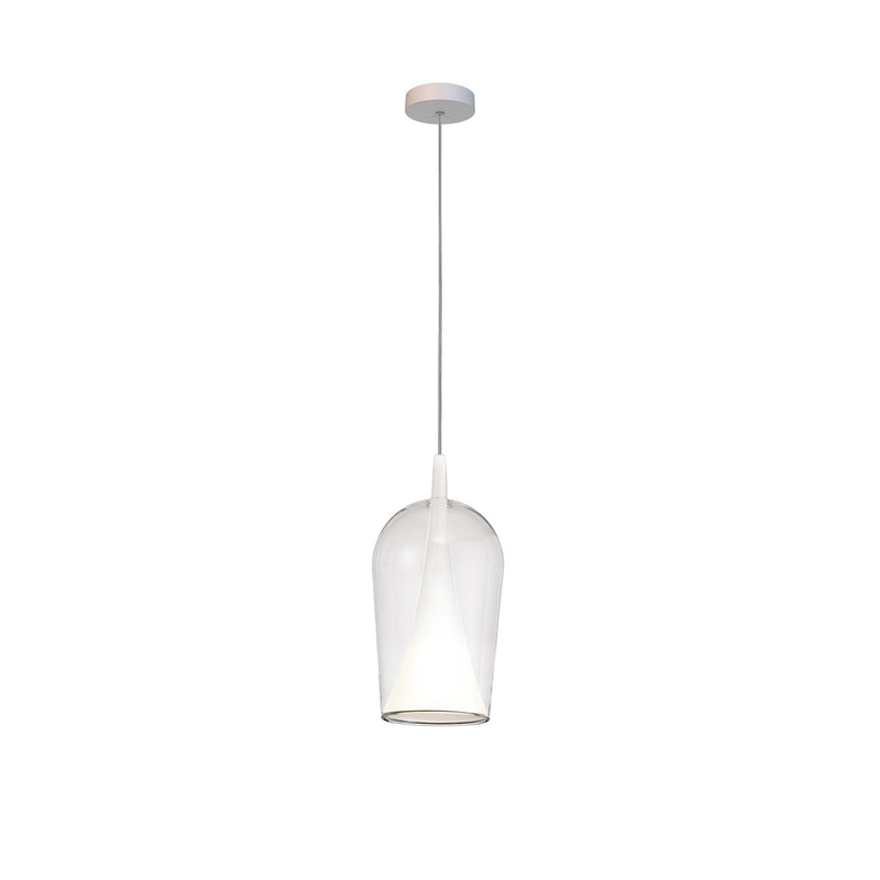 Suspension Elsa blanche, verre
