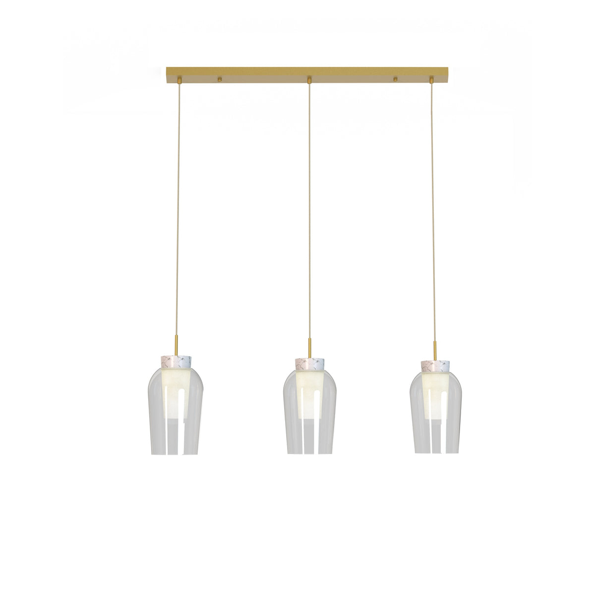 Suspension Nora 3 lumières, verre