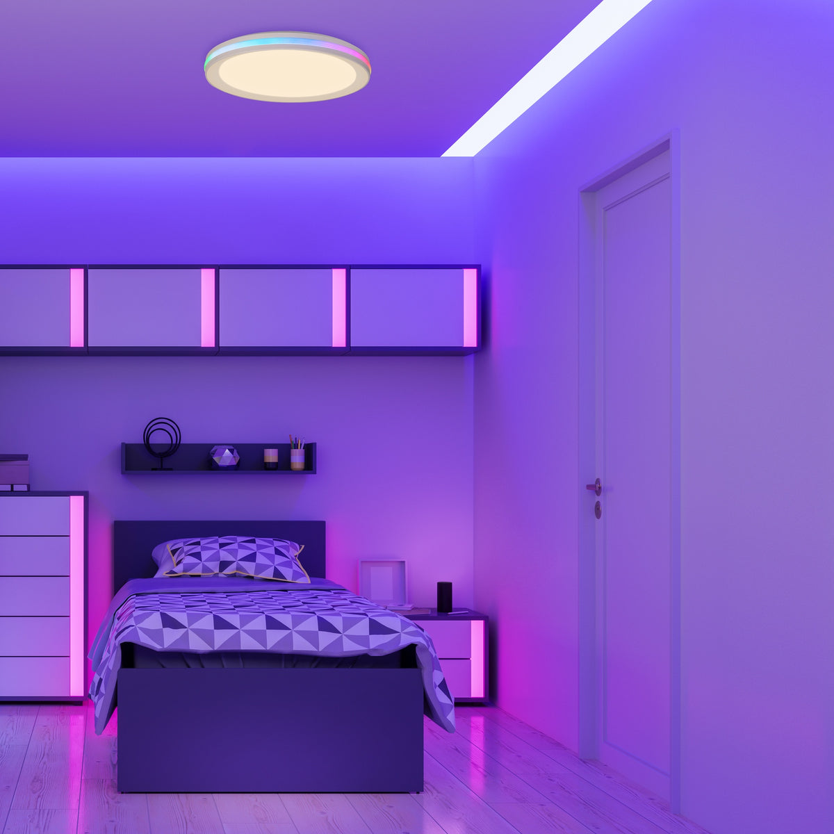 Plafonnier LED Gamer avec télécommande RGB
