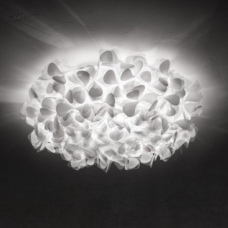 Applique murale Clizia Mama Non en cristal, blanc, 2 lumières, Ø 53 cm