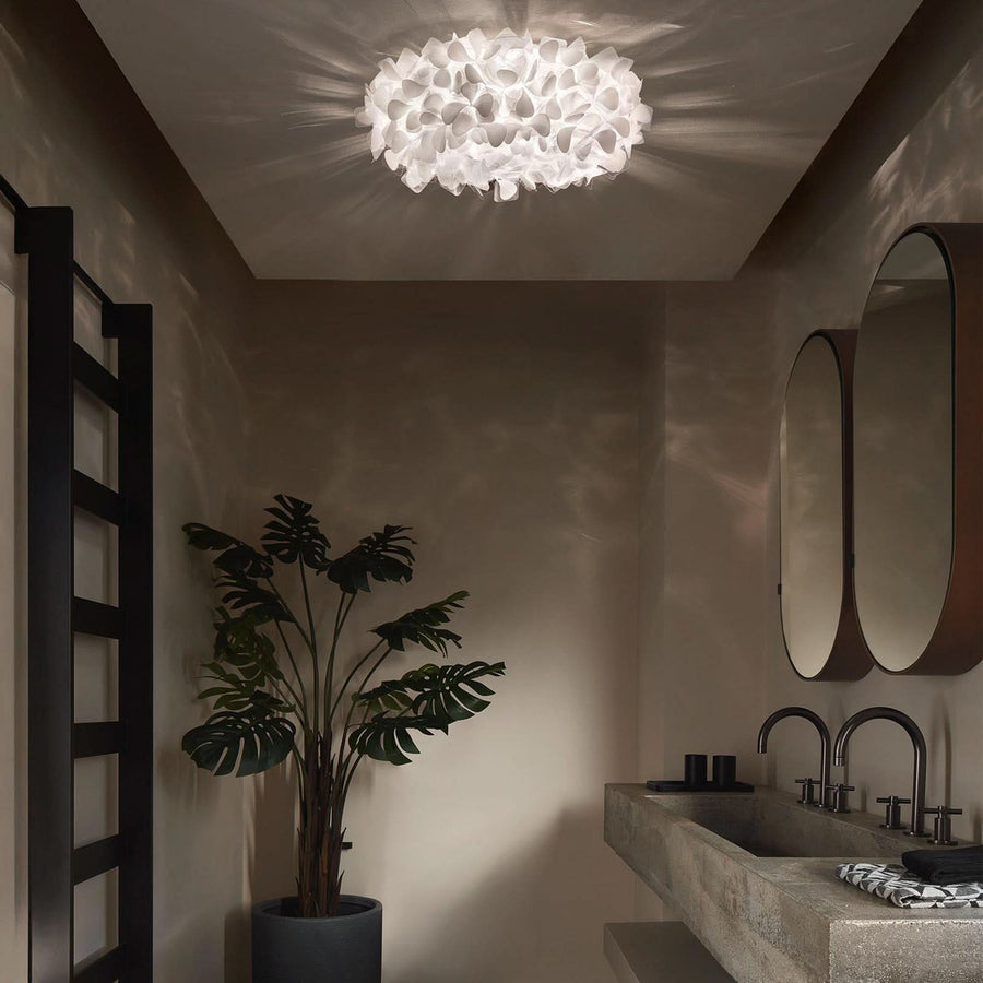 Applique murale Clizia Mama Non en cristal, blanc, 2 lumières, Ø 53 cm