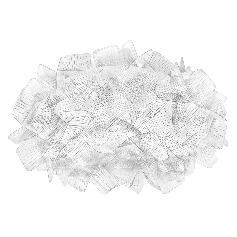 Applique murale Clizia Pixel en cristal, blanc, 2 lumières, Ø 53 cm