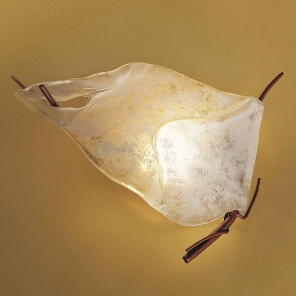 Applique murale Firenze 63 en verre, ambre et brun, hauteur 48 cm