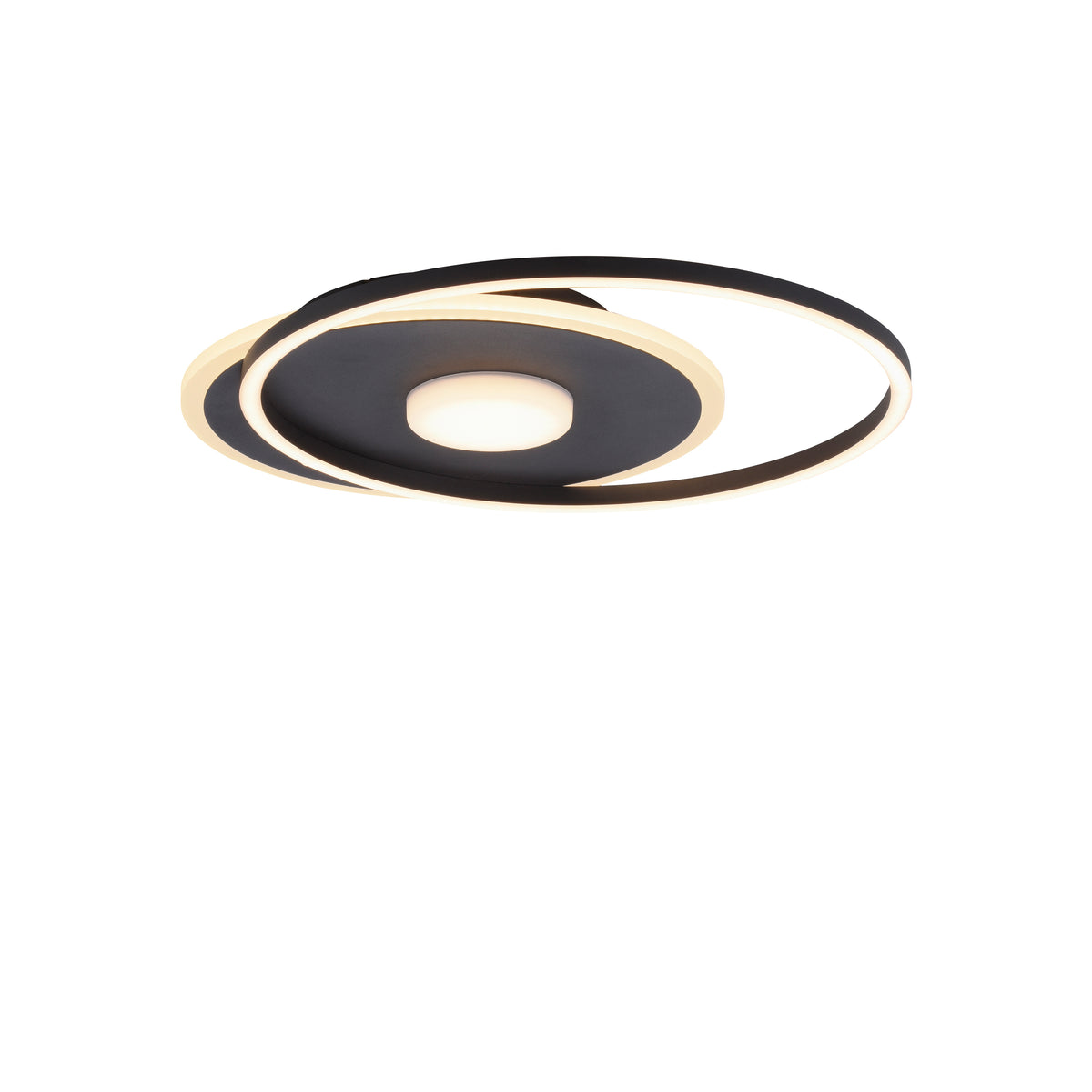 Plafonnier Domino noir et blanc, L 39,5 cm