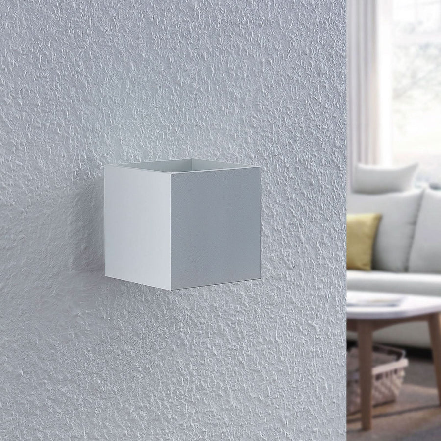 Applique murale Mirza en aluminium, blanc, hauteur 10 cm