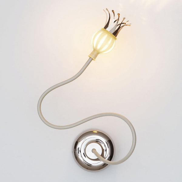 Applique murale Poppy en verre, beige