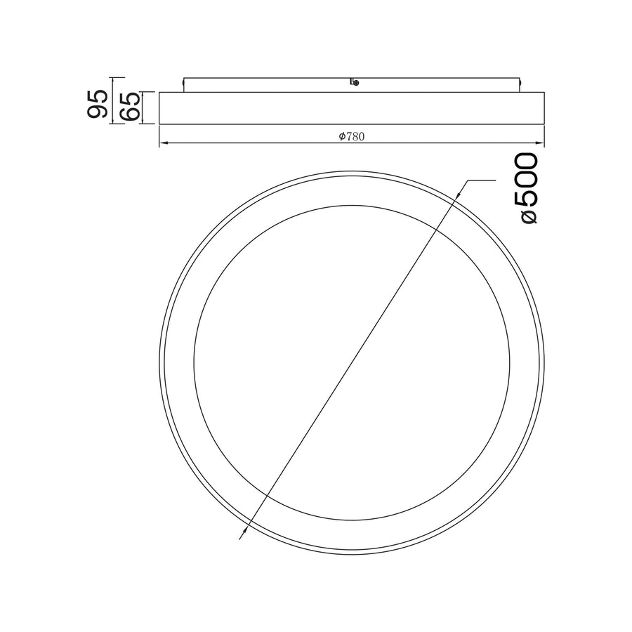 Plafonnier LED Niseko II avec télécommande, Ø 65 cm