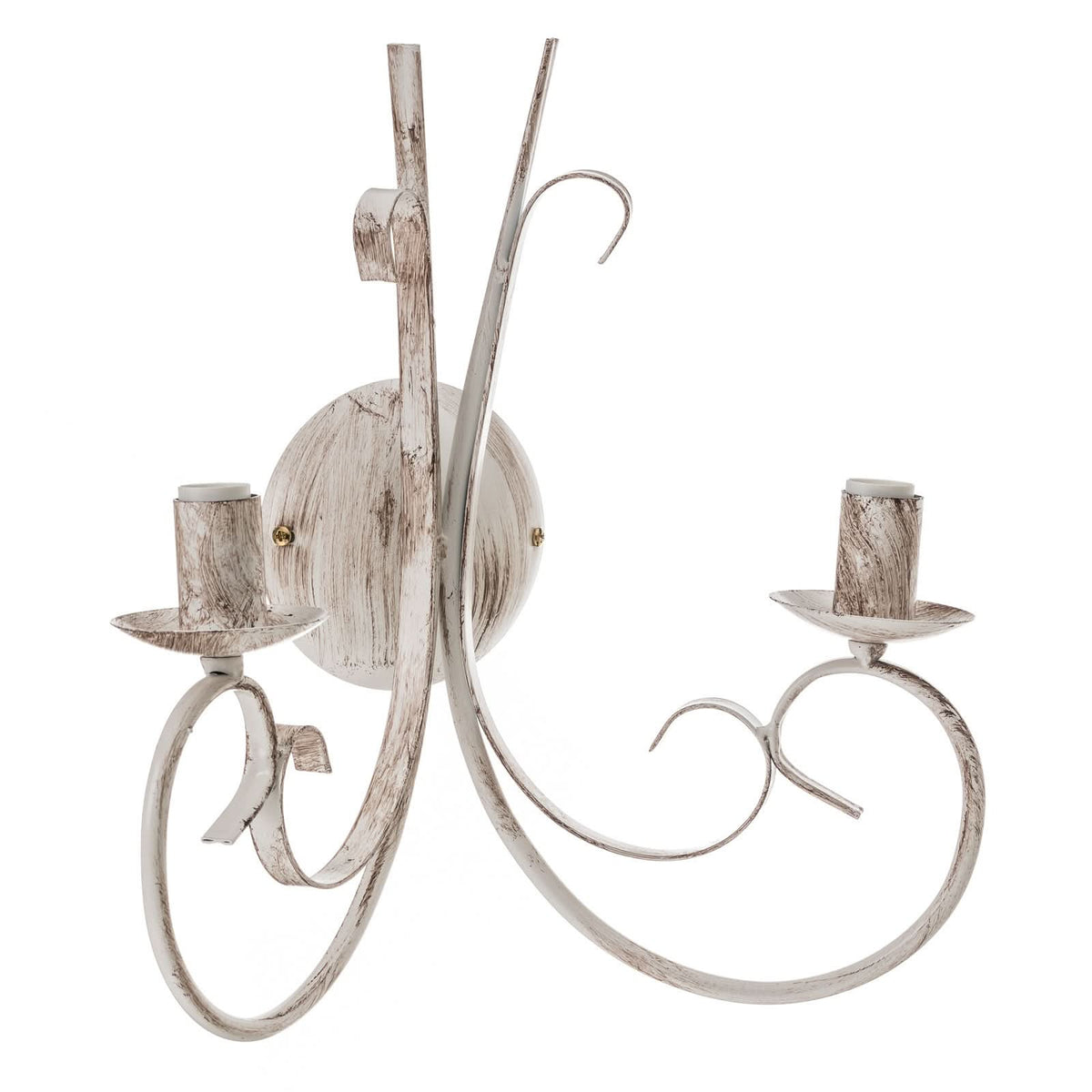 Applique murale Pompei en métal, blanc, 2 lumières, hauteur 40 cm